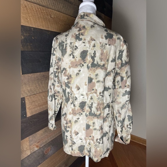 Rails Fulton Camo Print Field Linen Jacket In Watercolor Camo Size Medium - Picture 3 of 8